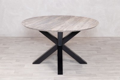 Travertine Top Round Dining Table Range - 130cm